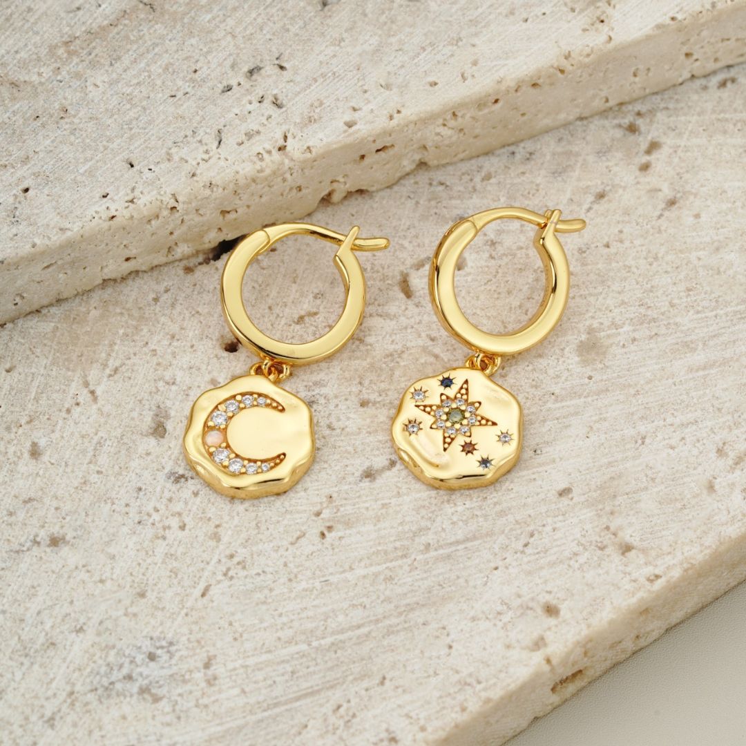 My Sun, Moon & Stars Drop Earrings