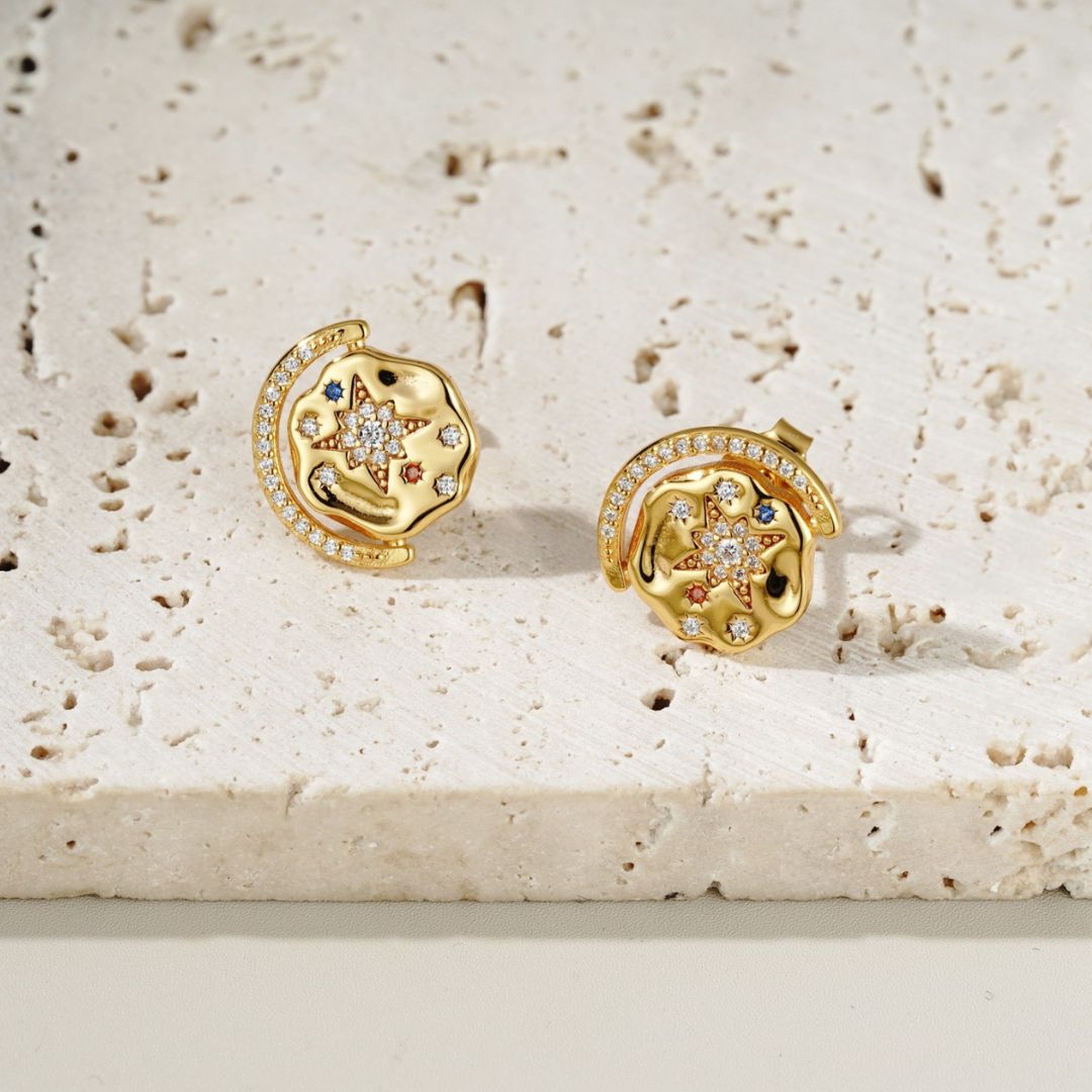 My Sun, Moon & Stars Stud Earrings