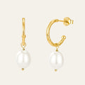 Lunel Pearl Hoop Earrings