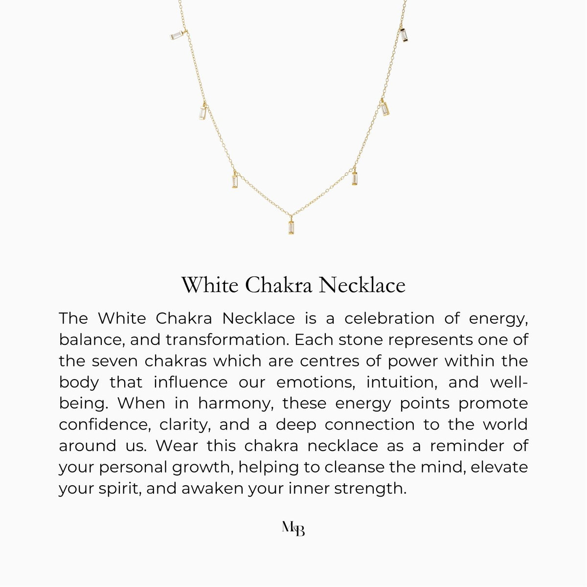 White Chakra Necklace in Gold