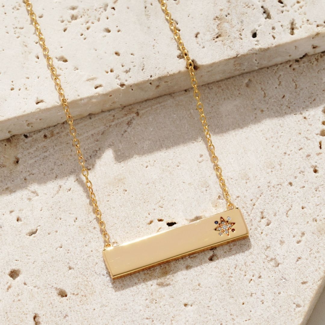 Coming Soon: My Sun, Moon & Stars Engravable Bar Necklace