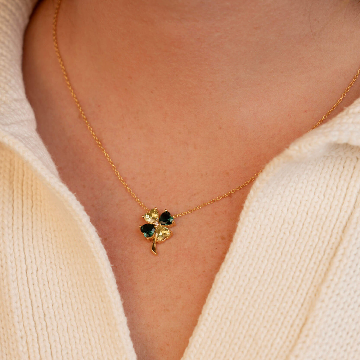 Golden Shamrock Necklace