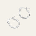 demure hoop earrings in silver