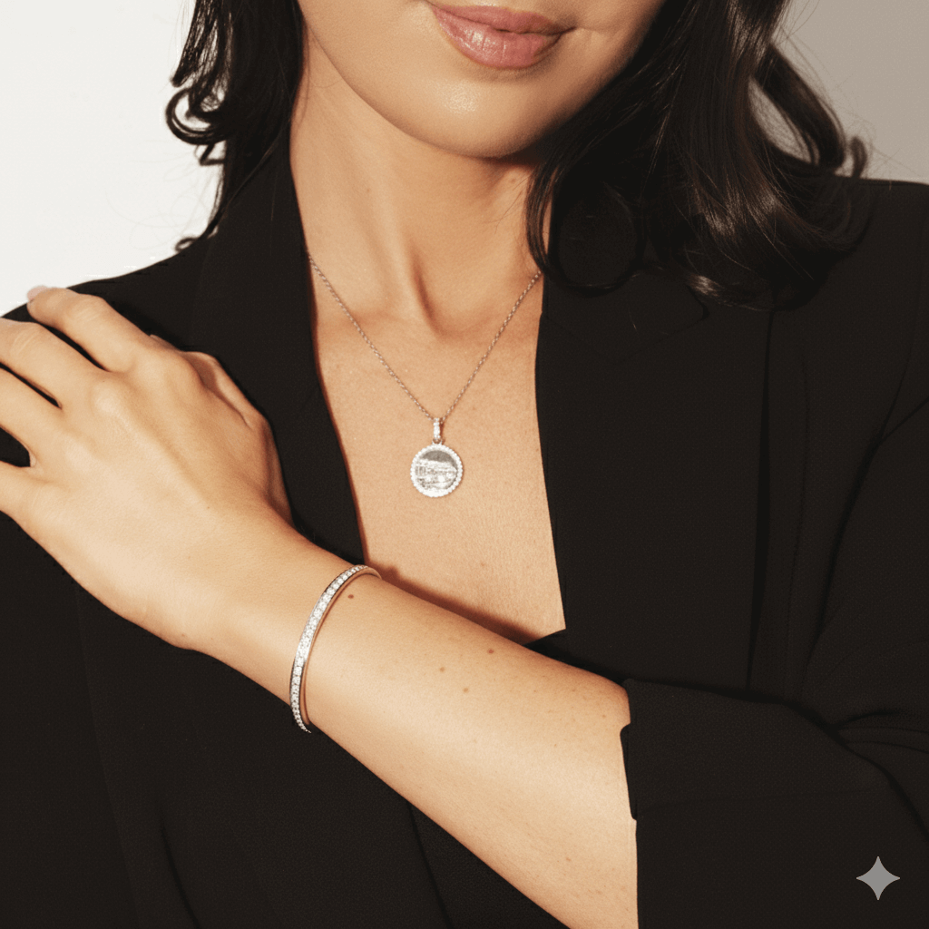 Pre-order: Embellished Bangle - Silver