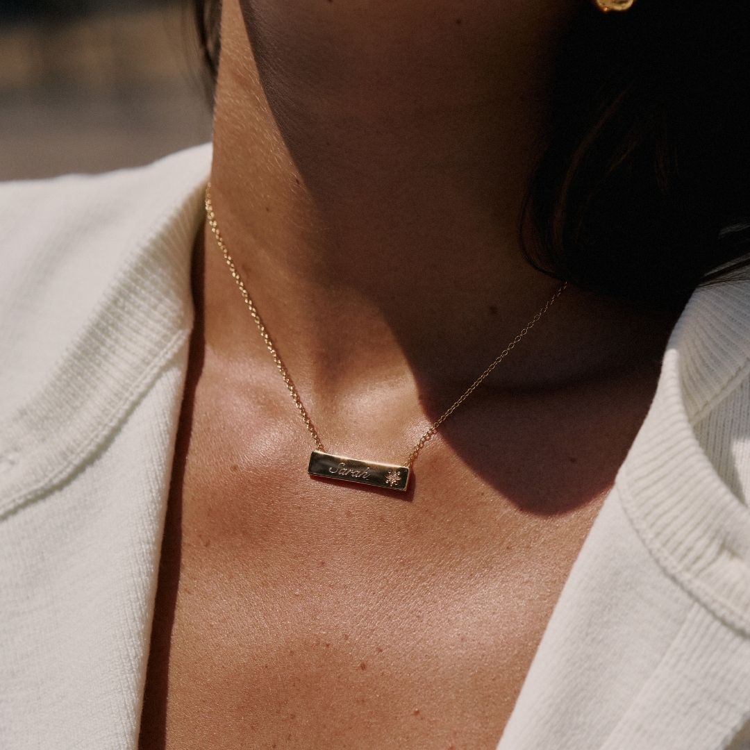Coming Soon: My Sun, Moon & Stars Engravable Bar Necklace