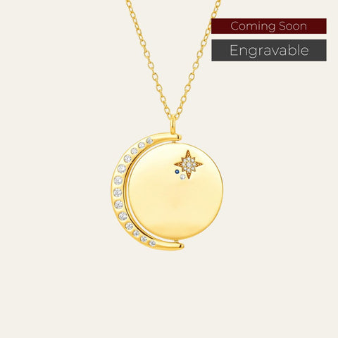 Coming Soon: Engravable Sun, Moon & Stars Rotate Necklace