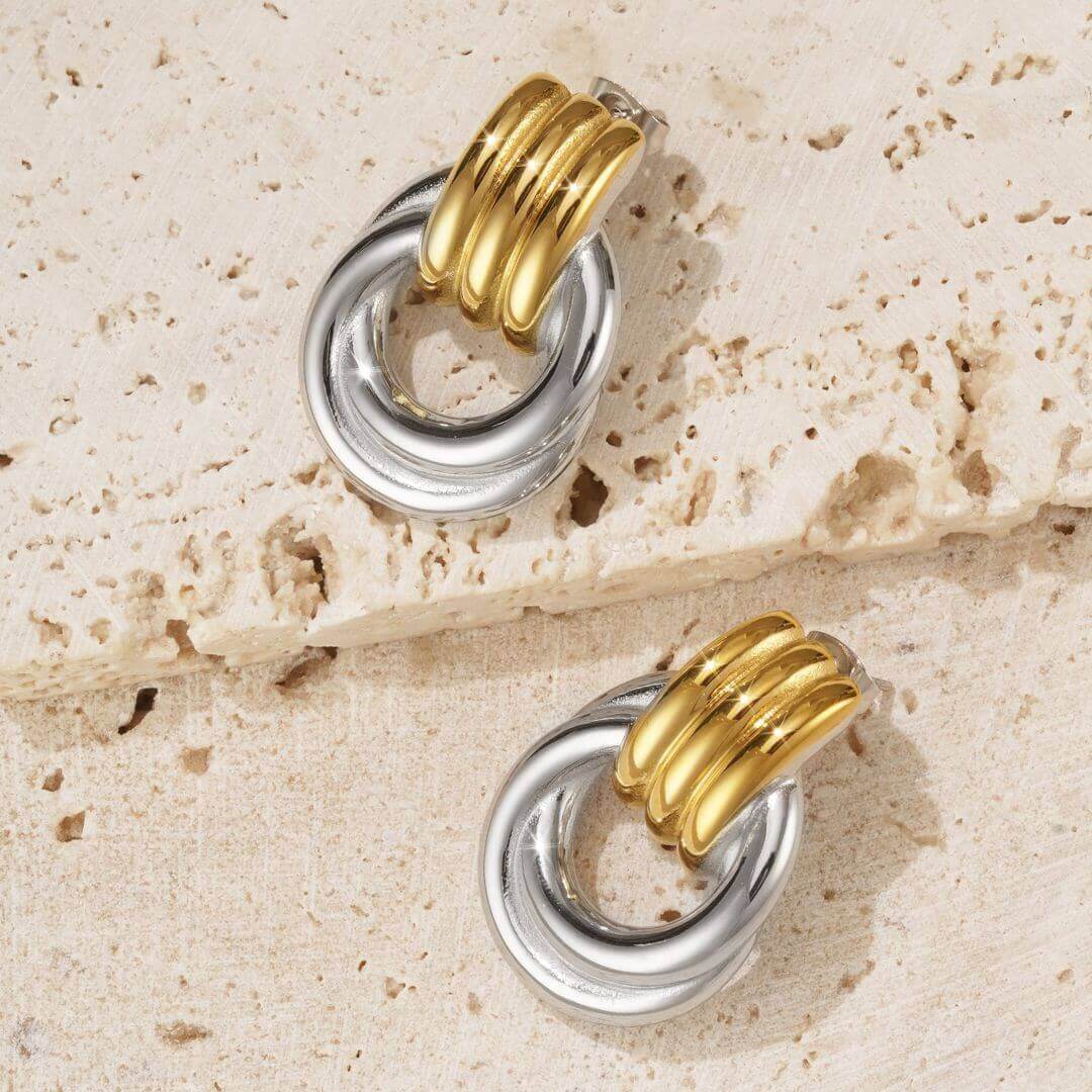 Grandeur Two Tone Earrings