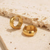 journey hoops available in gold and silver. they are everyday hoop earrings that are waterproof and tarnish resistant. 