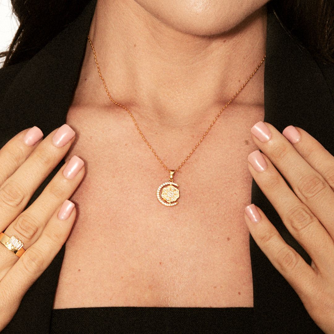 Mini My Sun, Moon & Stars Necklace - Gold