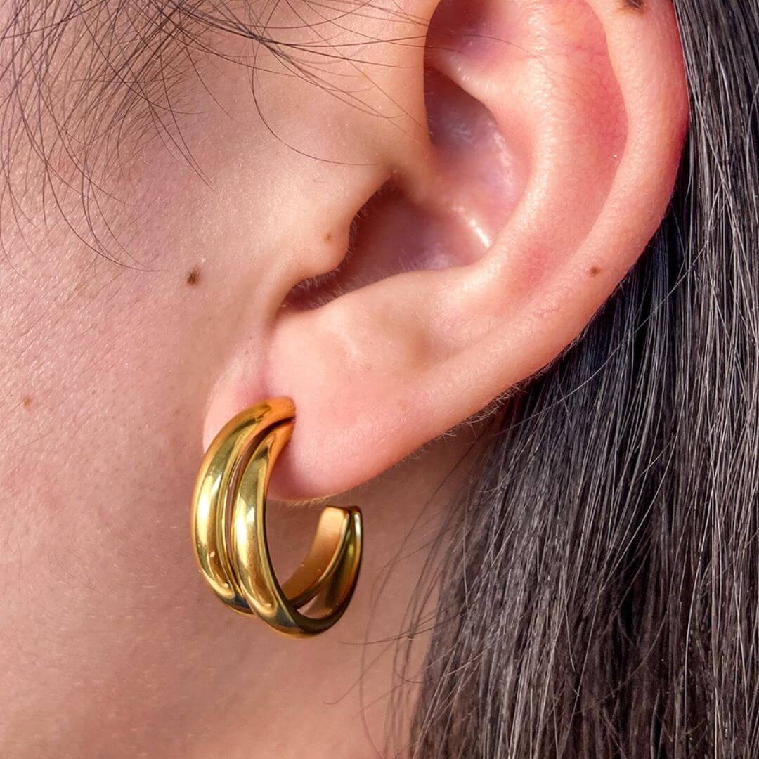 Muse Hoop Earrings Gold