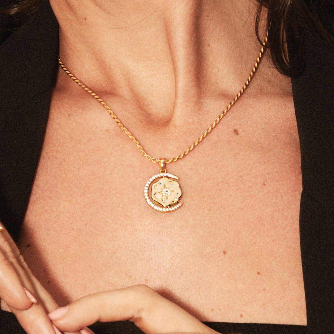 My Sun Moon & Stars Necklace Rope Chain - Gold