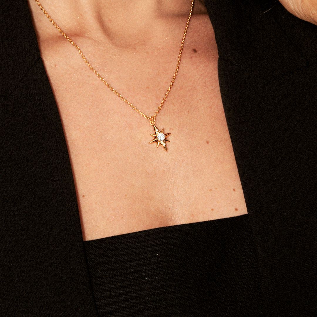 Star Drop Necklace - Gold