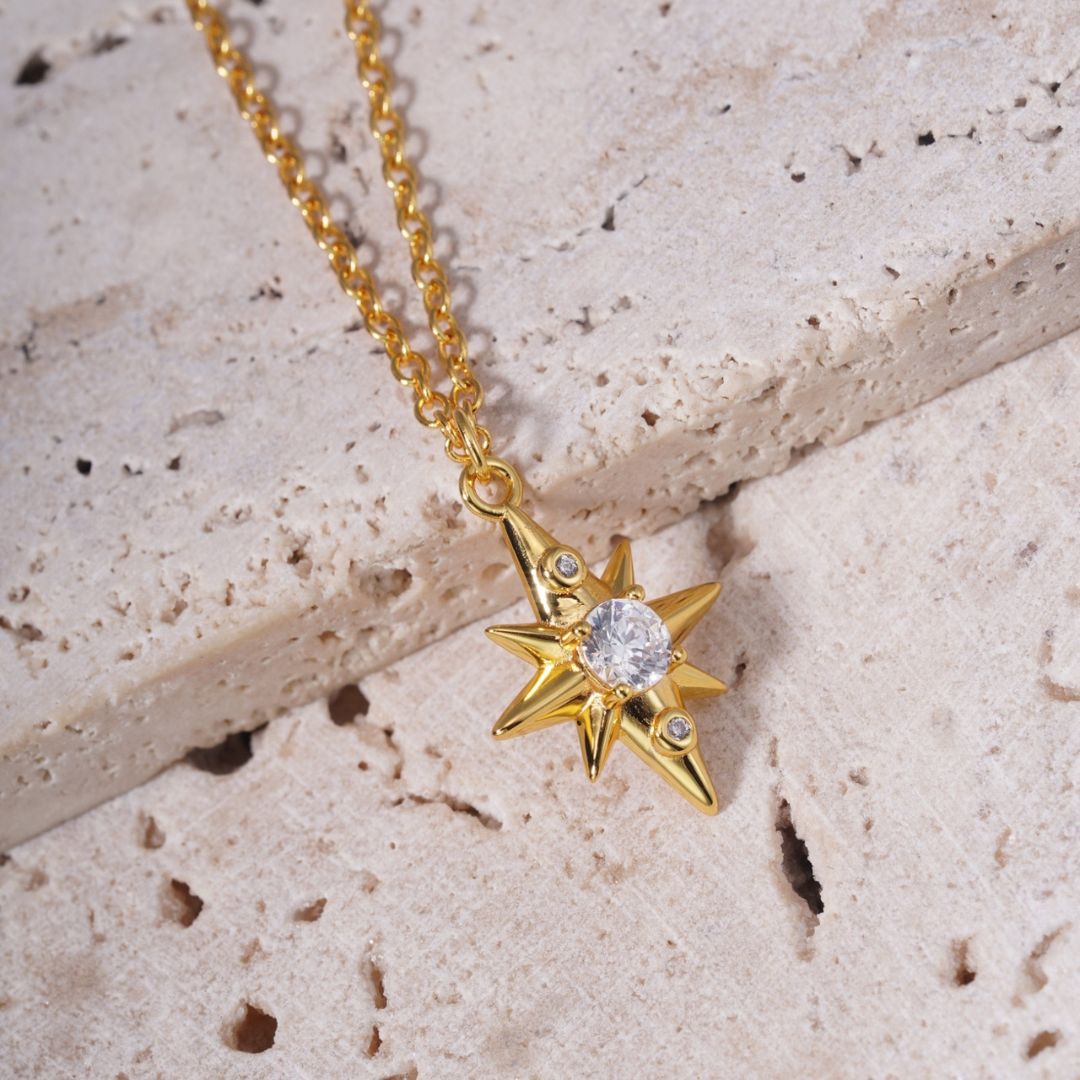 Star Drop Necklace - Gold